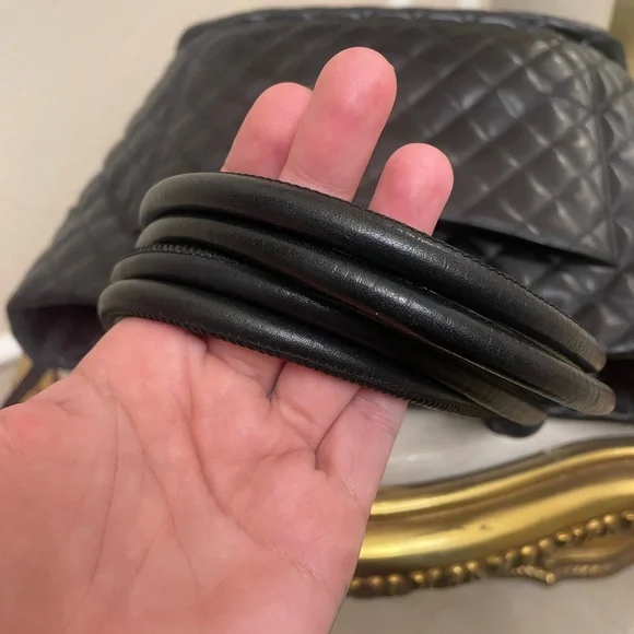 ❤️TRADED❤️Chanel Black cambon shopper tote pink silver dyed painted - Picture 7 of 13